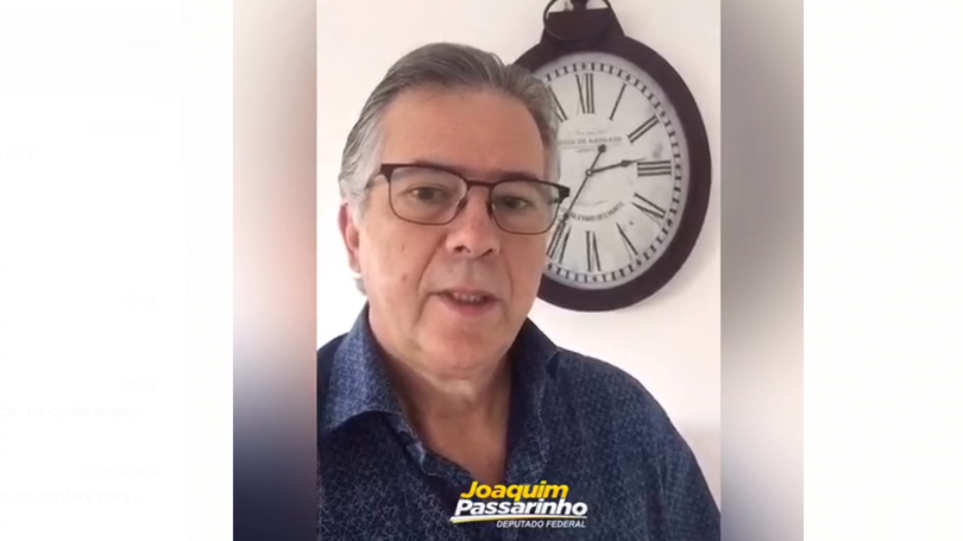 Deputado Federal Joaquim Passarinho envia mensagem aos representantes comerciais