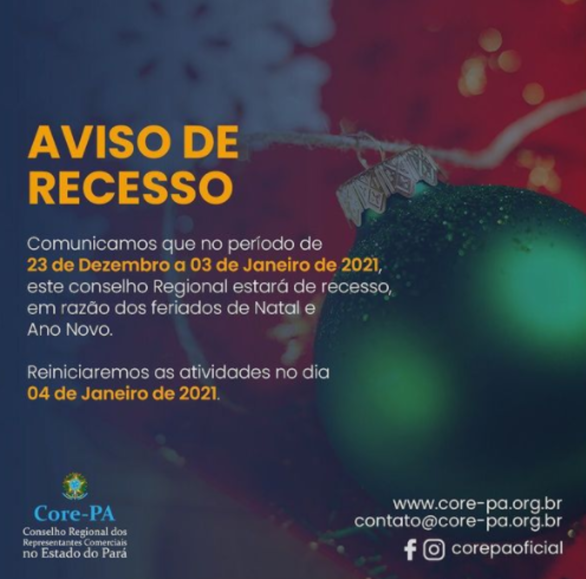 AVISO DE RECESSO