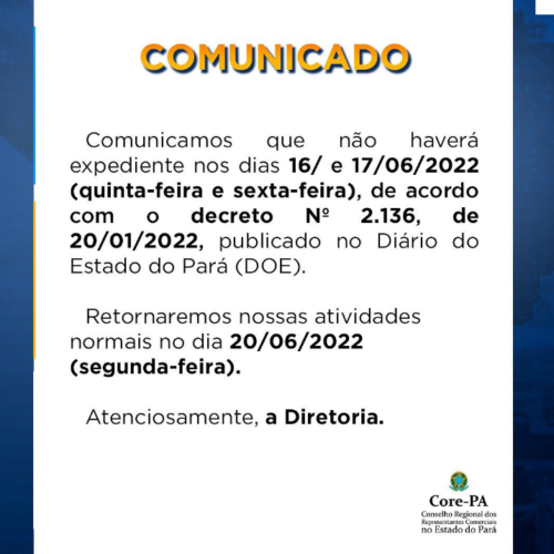 Comunicado Importante!