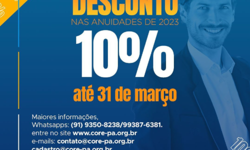 DESCONTO NA ANUIDADE. 10%