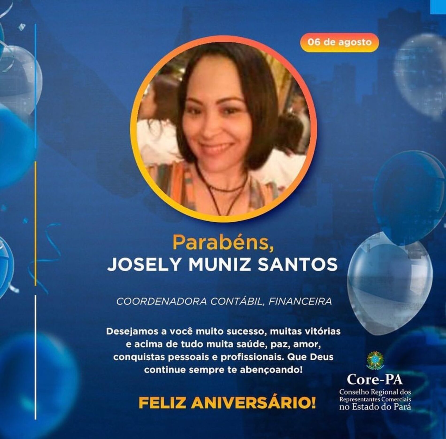 PARABÉNS! SRA. JOSELY MUNIZ