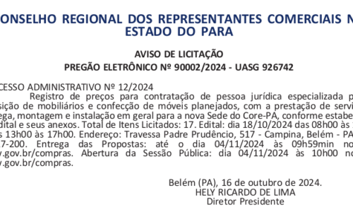 Pregão Eletrônico n° 90002/2024